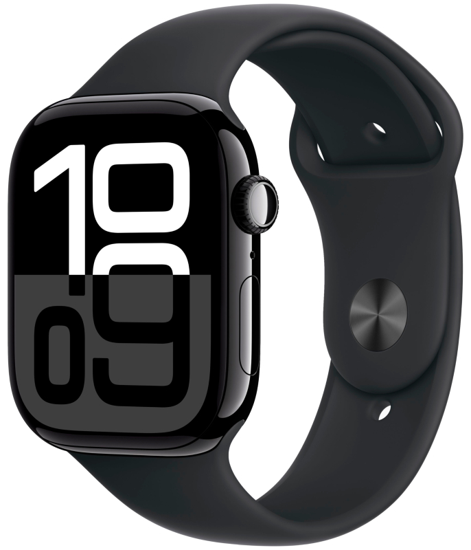 Apple Watch Series 10 46 мм, M/L 140-245 мм, Aluminium Case GPS+Cellular, Sport Band, Jet Black